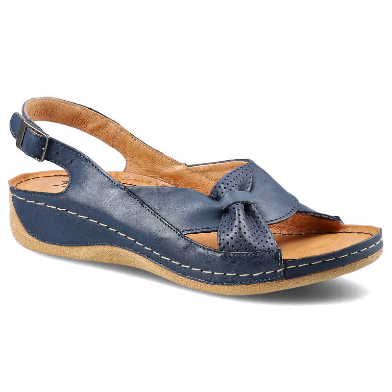 Niebieskie Sandały Pollonus Damskie Wygodne Obuwie