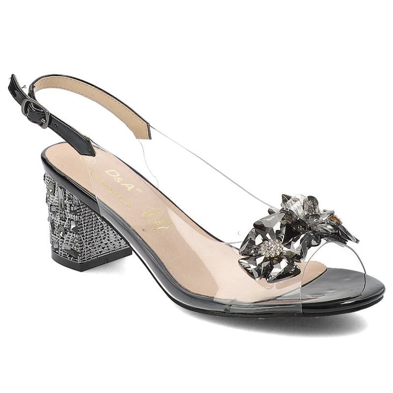 Czarne Sandały Żelki S.Barski Eleganckie Obuwie Damskie