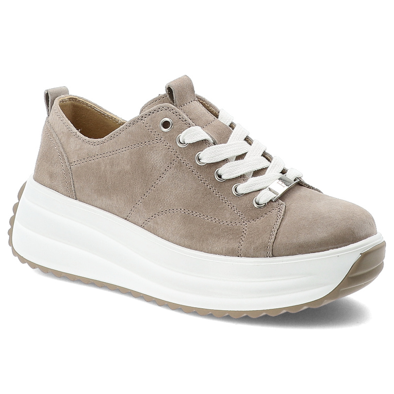 Beżowe Sneakersy Filippo Modne Obuwie Damskie Na Platformie