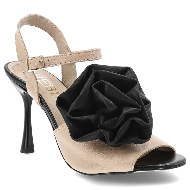 Beżowe Sandały Chebello Eleganckie Obuwie Damskie Na Szpilce