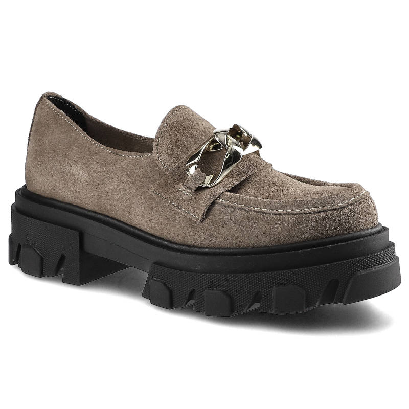 Brązowe Półbuty Lemar Damskie Stylowe Obuwie