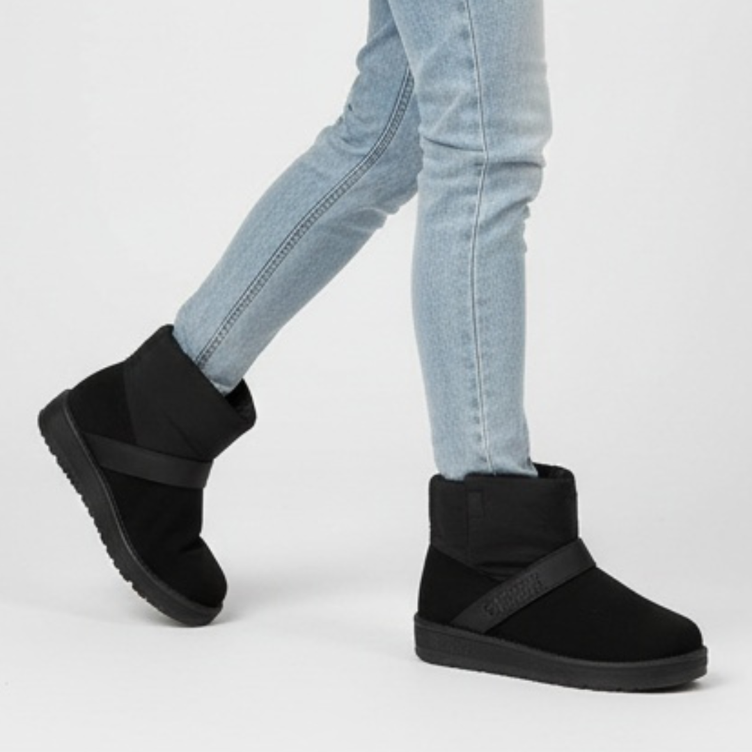 Czarne Śniegowce Big Star Modne Ocieplane Buty Damskie