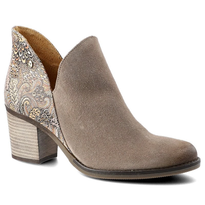 Beżowe Botki Damskie Maciejka Eleganckie Obuwie