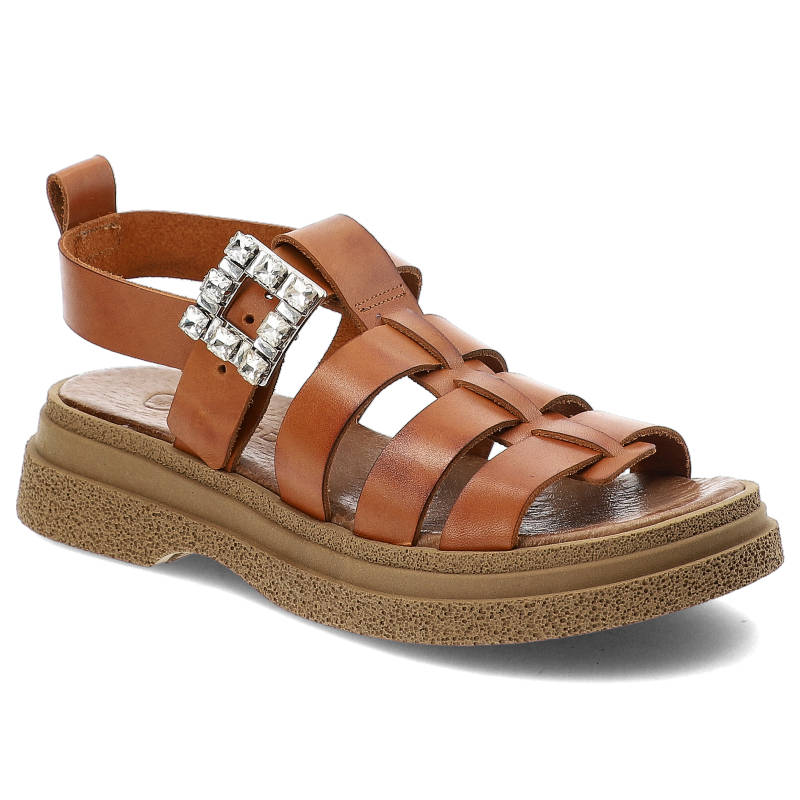 Brązowe Sandały Armodo Wygodne Skórzane Buty