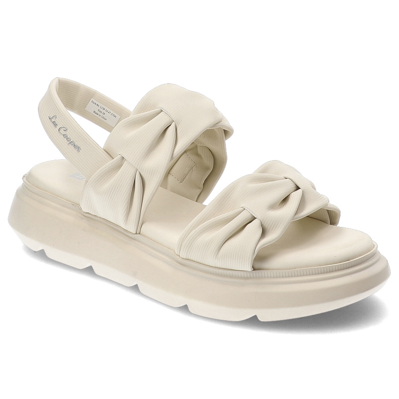 Białe Sandały Lee Cooper Modne Buty Damskie