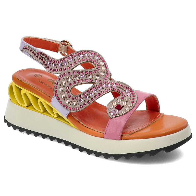 Różowe Sandały S.Barski Stylowe Obuwie Damskie Na Koturnie