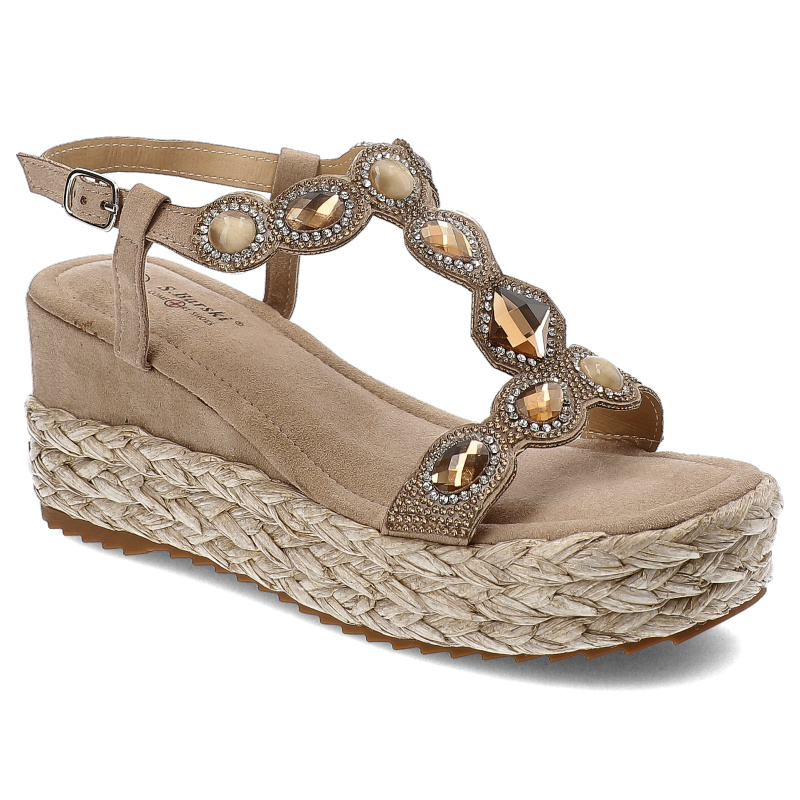 Beżowe Sandały S.Barski Modne Obuwie Damskie