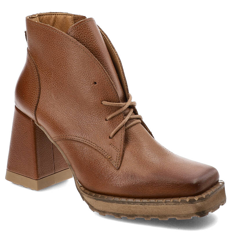 Brązowe Botki Exqusite Eleganckie Buty Damskie