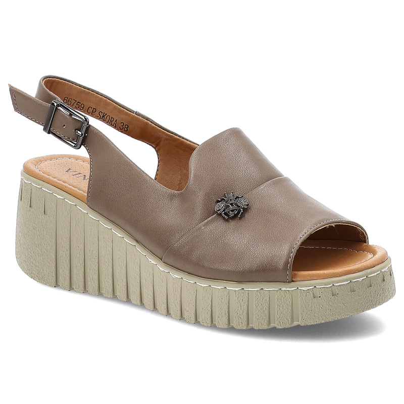 Brązowe Sandały Vinceza Modne Obuwie Damskie