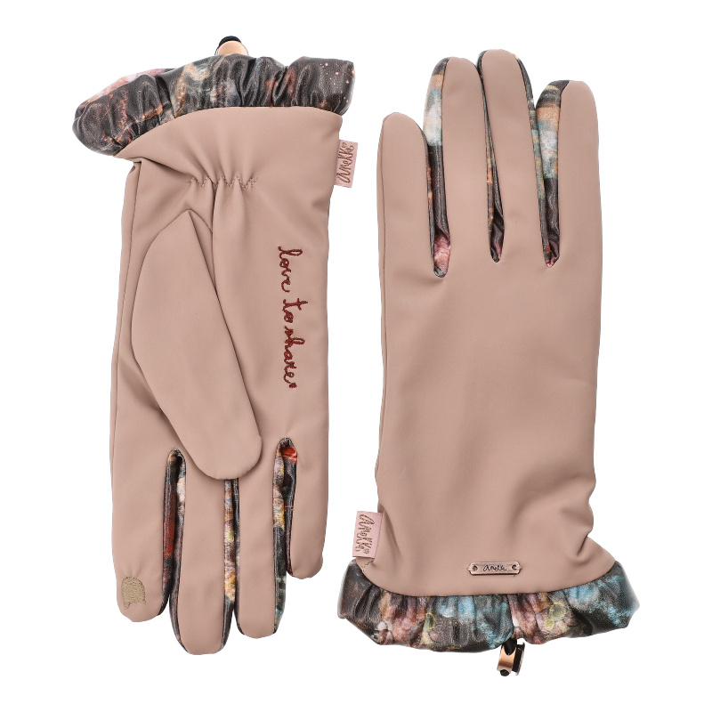 Różowe Zimowe Damskie Rękawiczki Anekke