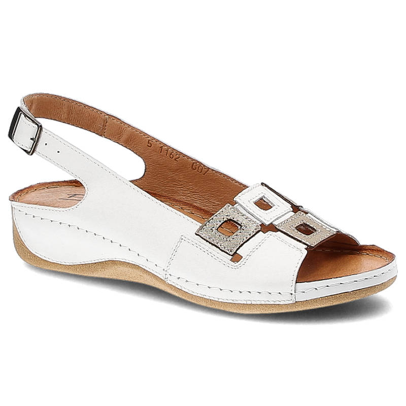 Białe Sandały Pollonus Damskie Komfortowe Obuwie