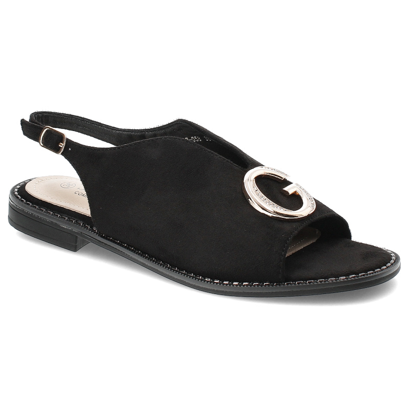 Czarne Sandały S.Barski Eleganckie Obuwie Damskie