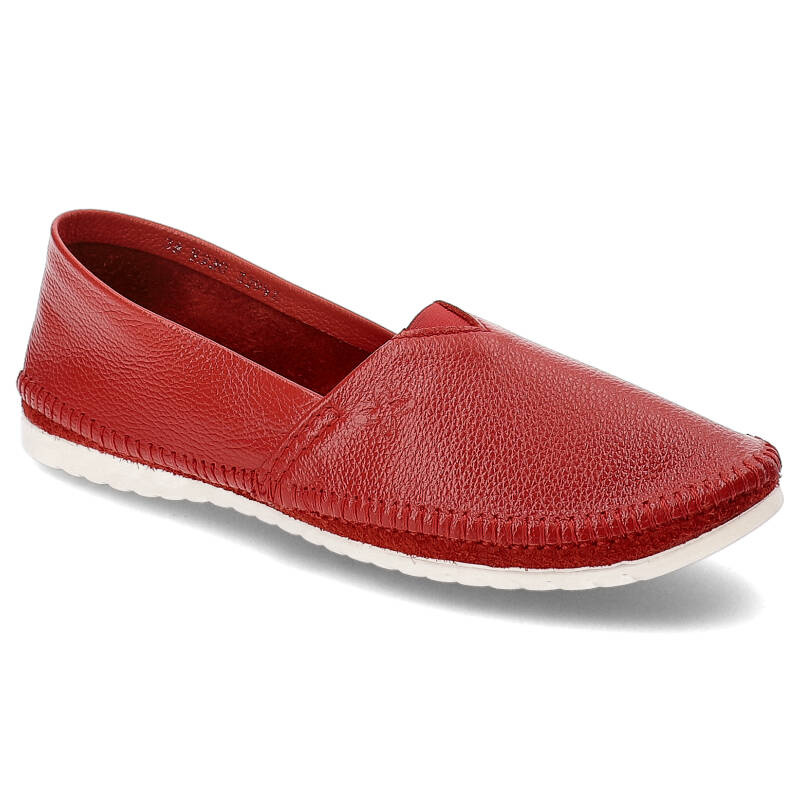 Czerwone Baleriny Maciejka Wygodne Obuwie Damskie