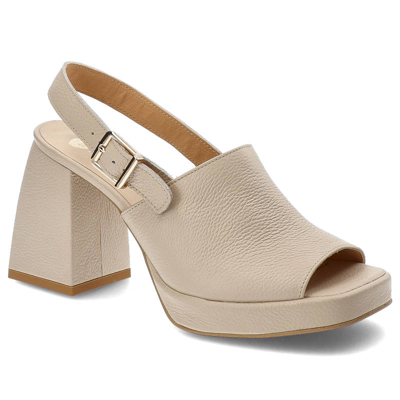 Beżowe Sandały Armodo Eleganckie Skórzane Obuwie