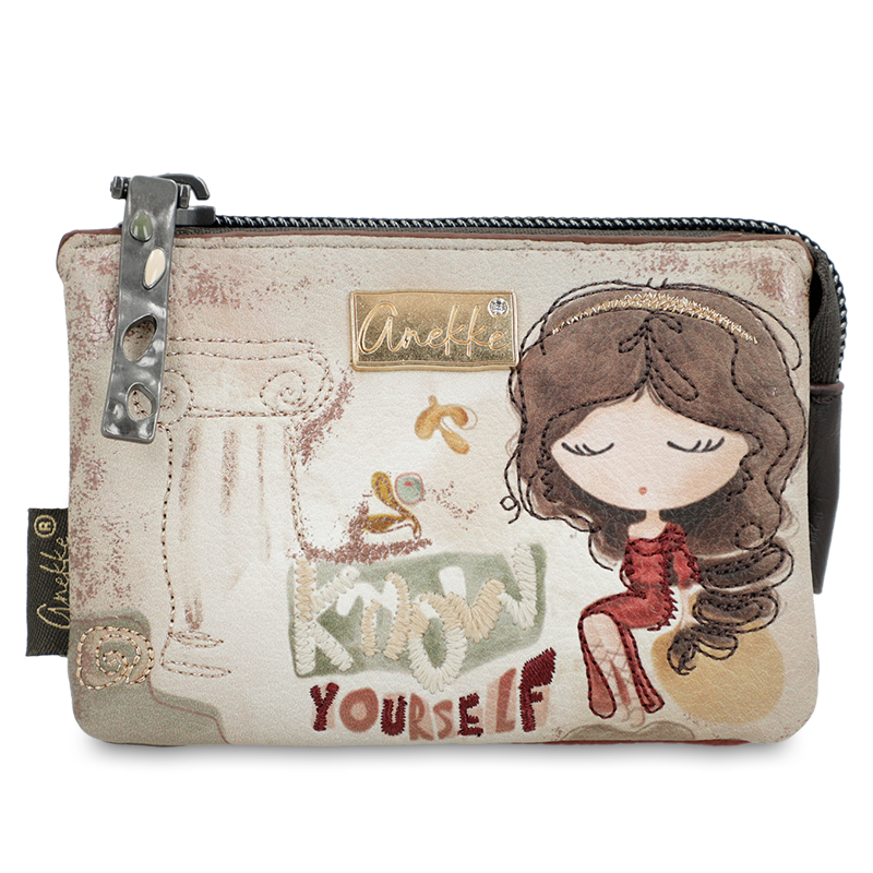 Portfel damski Anekke, portmonetka mała z kieszenią zamykaną na zamek, multikolor, 42709-010