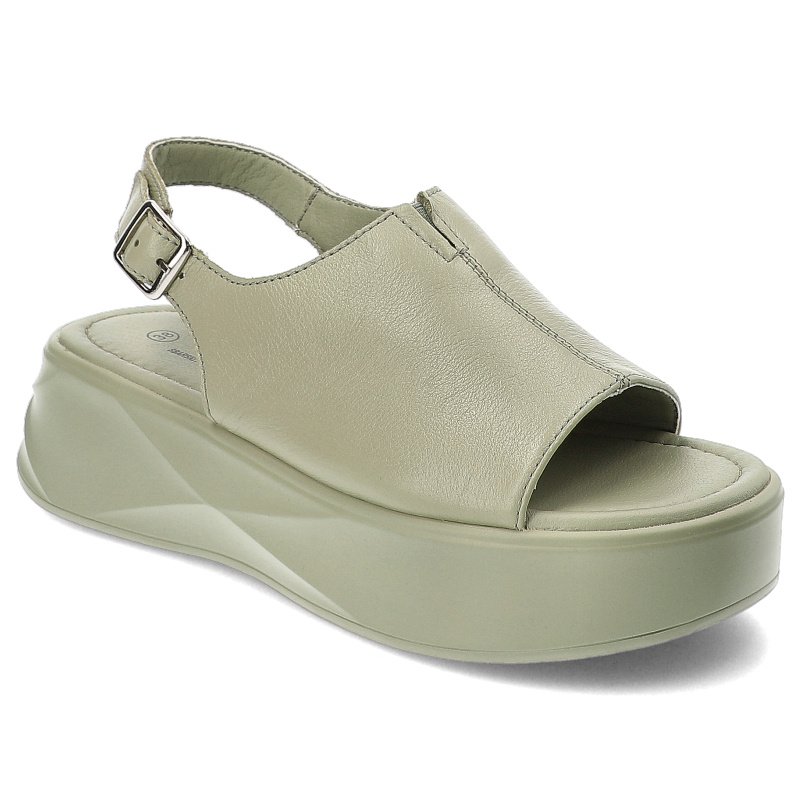 Zielone Sandały S.Barski Modne Obuwie Damskie