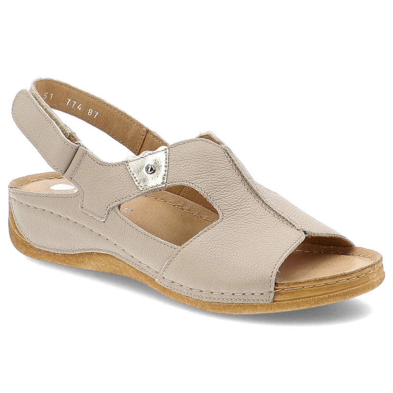 Beżowe Sandały Armodo Skórzane Obuwie Damskie