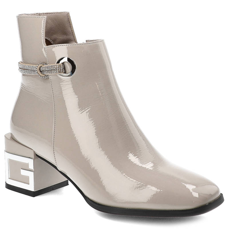 Szare Botki S.Barski Damskie Eleganckie Obuwie na Jesień