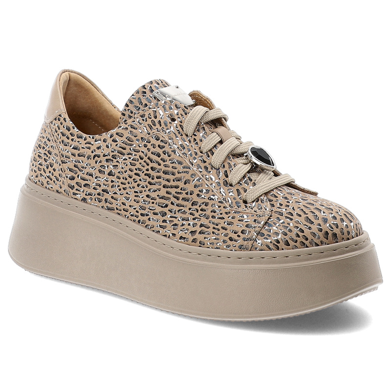 Beżowe Sneakersy Maciejka Modne Obuwie Damskie