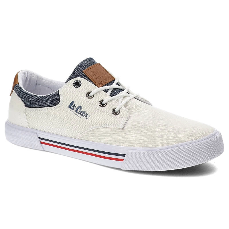 Białe Trampki Lee Cooper Męskie Modne Obuwie