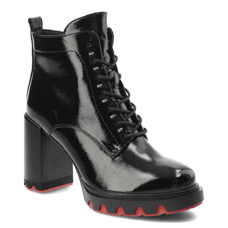 Czarne Botki Filippo Eleganckie Obuwie Damskie Na Obcasie