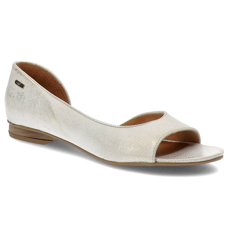 Złote Półbuty Maciejka Damskie Skórzane Buty