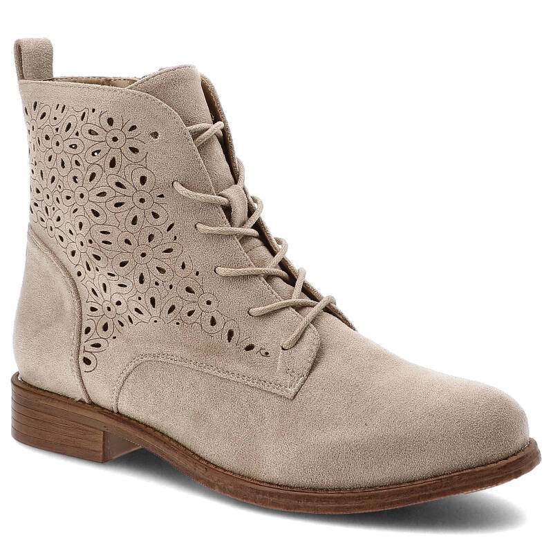 Beżowe Botki S.Barski Modne Obuwie Damskie