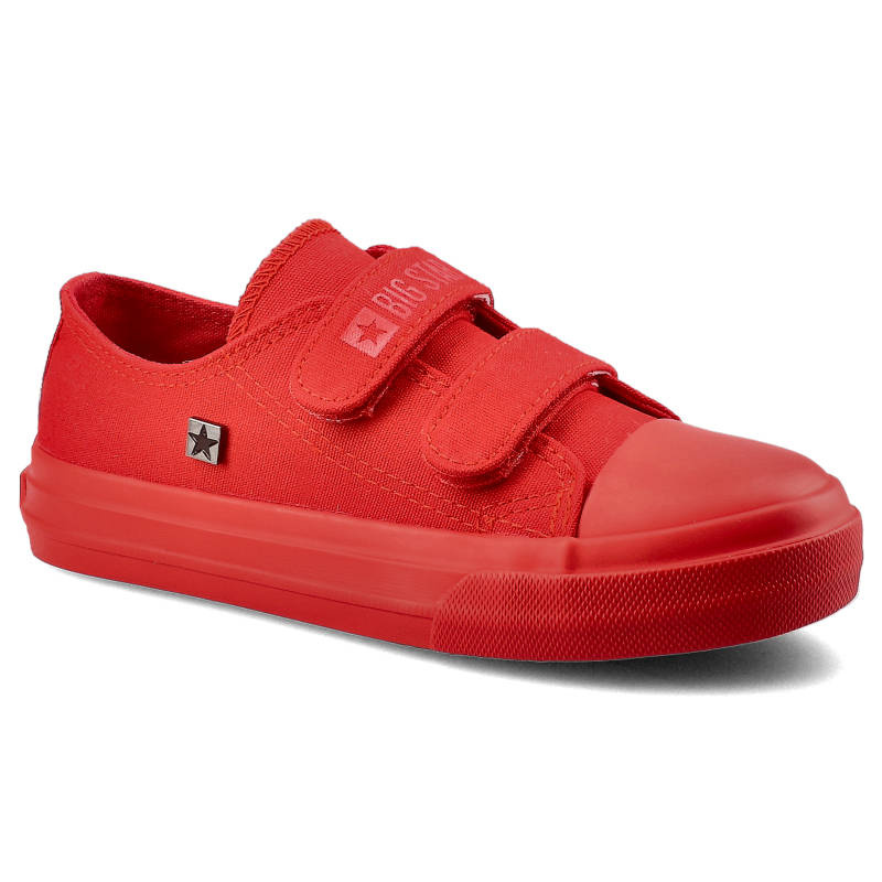 Trampki unisex Big Star, z materiału tekstylnego z podwójnym zapięciem na rzepy wzmocnionym gumowym noskiem oraz lekką podeszwą, czerwone, FF374097