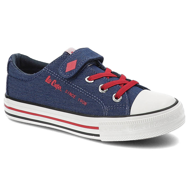 Granatowe Trampki Dziecięce Lee Cooper Buty Na Rzepy