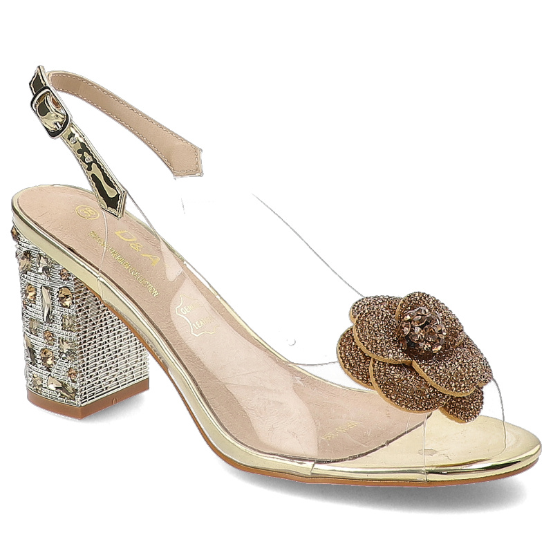 Złote Sandały S.Barski Eleganckie Obuwie Damskie