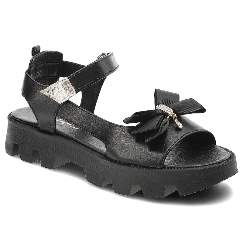 Czarne Sandały Chebello Modne Obuwie Damskie