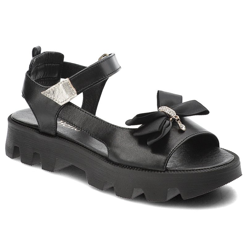 Czarne Sandały Chebello Modne Obuwie Damskie