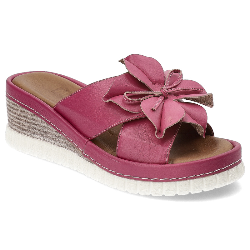 Różowe Klapki Artiker Modne Obuwie Damskie