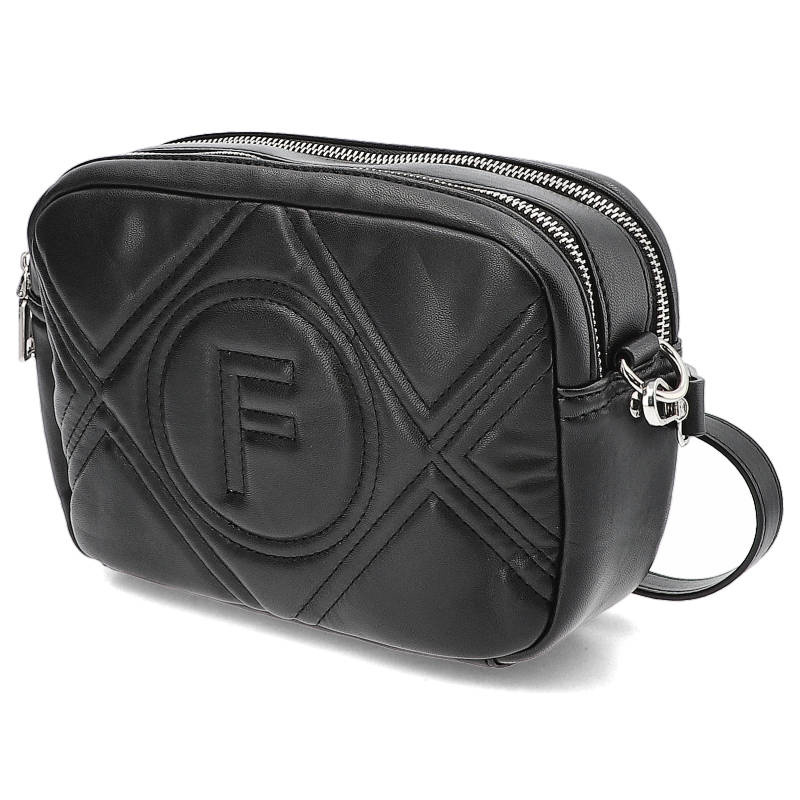 Torebka damska Filippo, z podwójną komorą i regulowanym paskiem, czarna, TD0382/22 BK