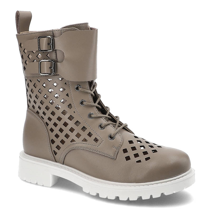 Brązowe Botki Artiker Damskie Wygodne Obuwie