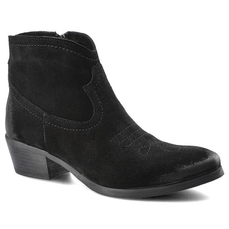 Botki damskie Carinii, eleganckie i na obcasie, czarne, B5159_-H20-000-POL-D56