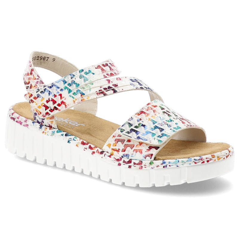 Kolorowe Sandały Rieker Eleganckie Obuwie Damskie