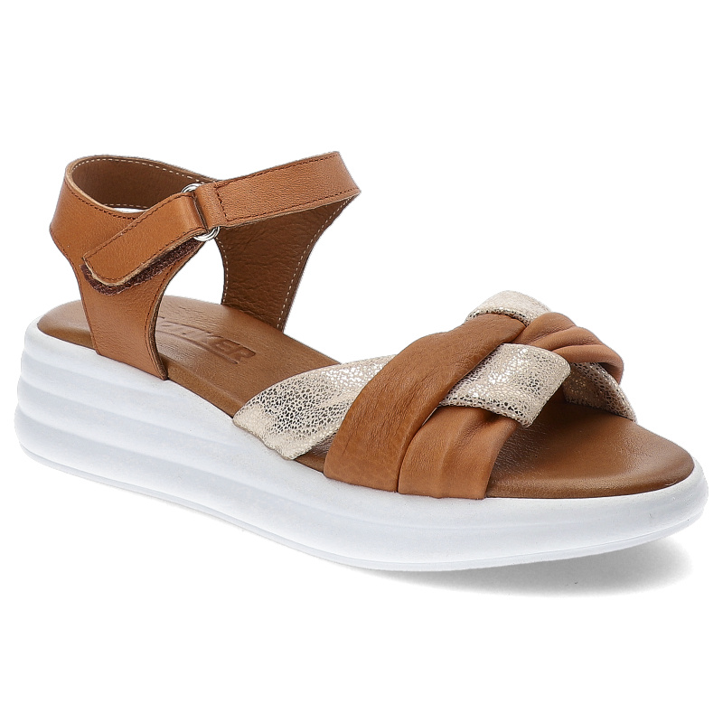 Brązowe Sandały Artiker Modne Obuwie Damskie