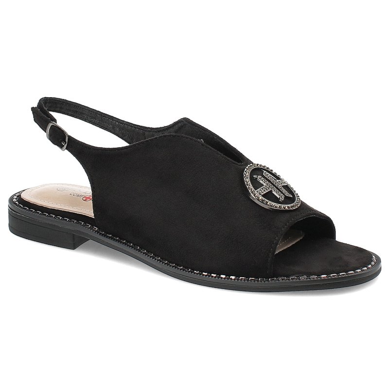 Czarne Sandały S.Barski Wygodne Obuwie Damskie