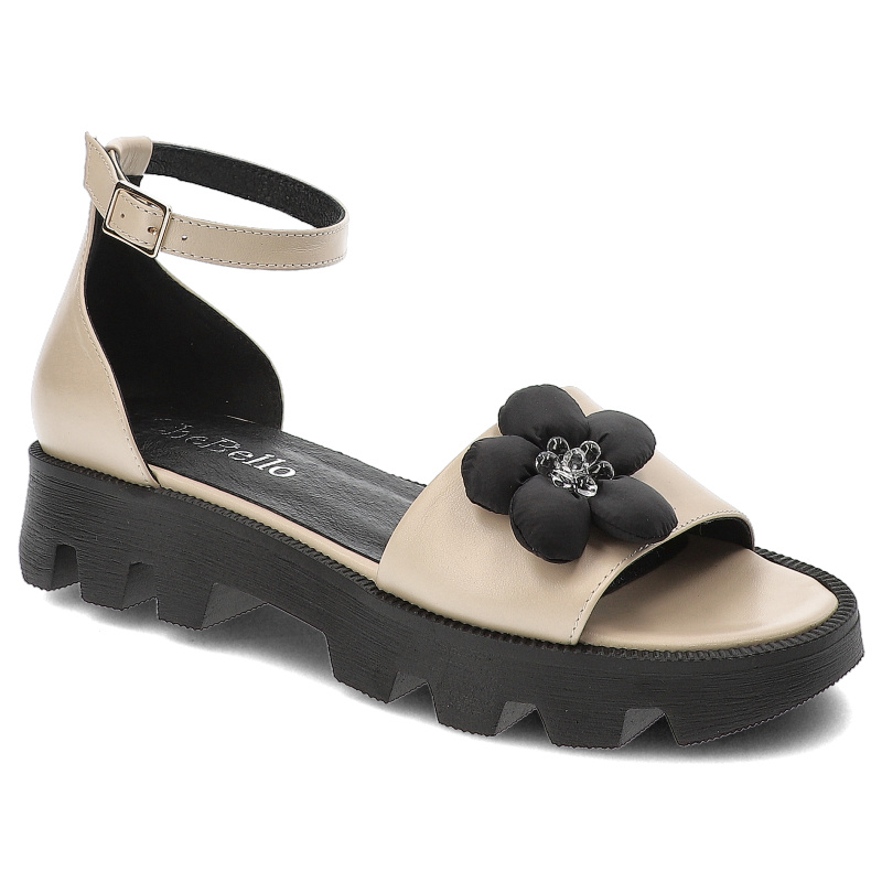 Beżowe Sandały Chebello Modne Obuwie Damskie