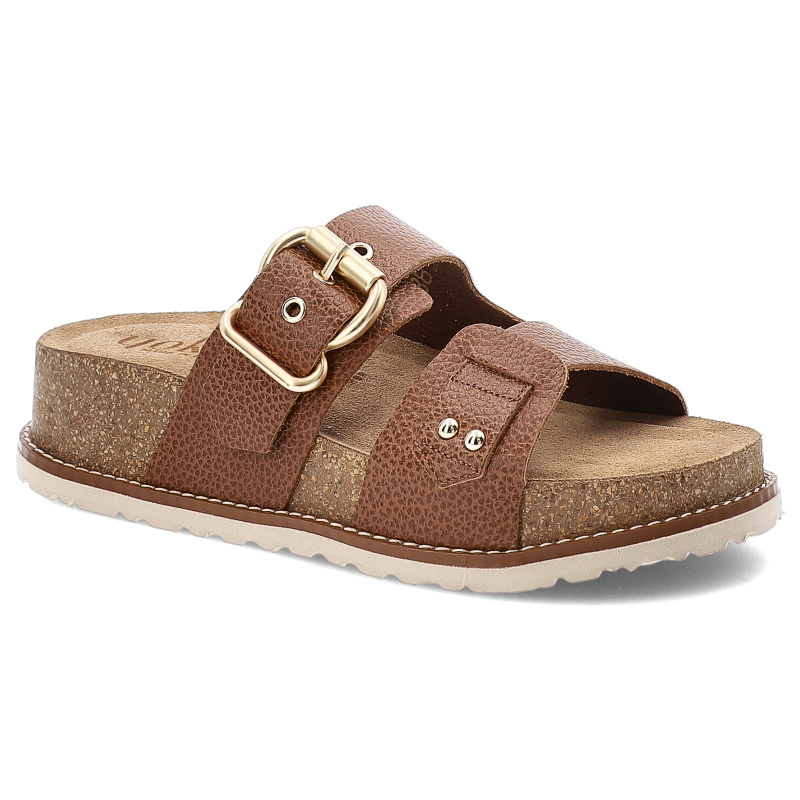 Brązowe Klapki Yokono Modne Obuwie Damskie