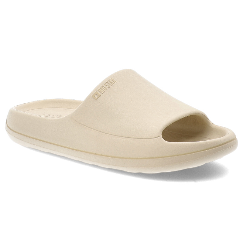 Beżowe Klapki Big Star Lekkie Piankowe Obuwie Damskie