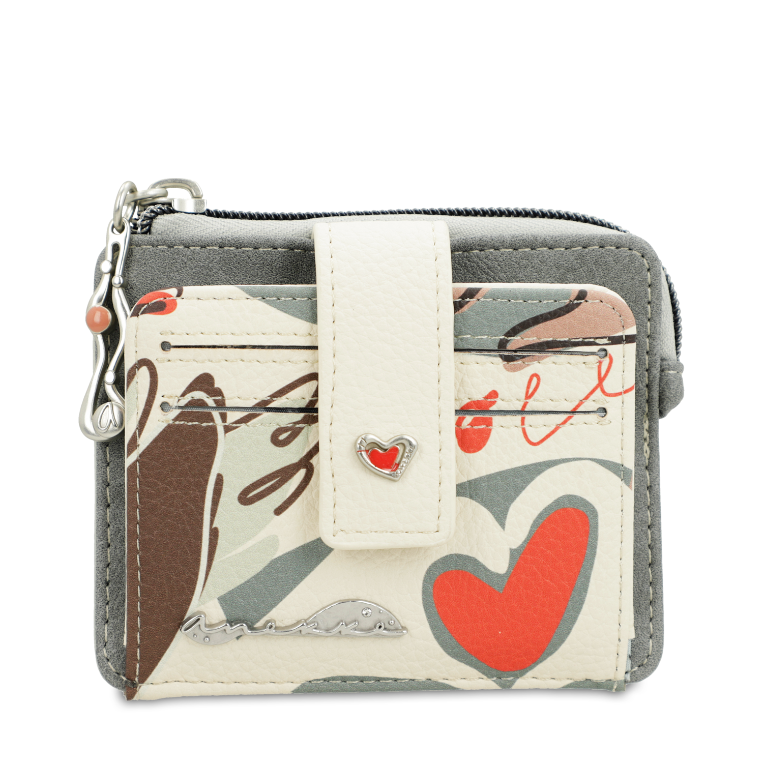 Szary Mały Damski Portfel Anekke Seria Alma