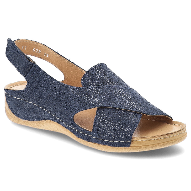 Granatowe Sandały Armodo Wygodne Obuwie Damskie