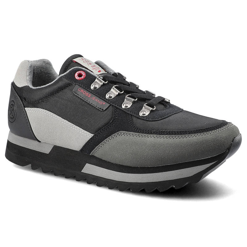 Sneakersy damskie Cross Jeans, z lekkich materiałów tekstylnych i syntetycznych z dynamicznie profilowaną cholewką, czarne, II1R4016C