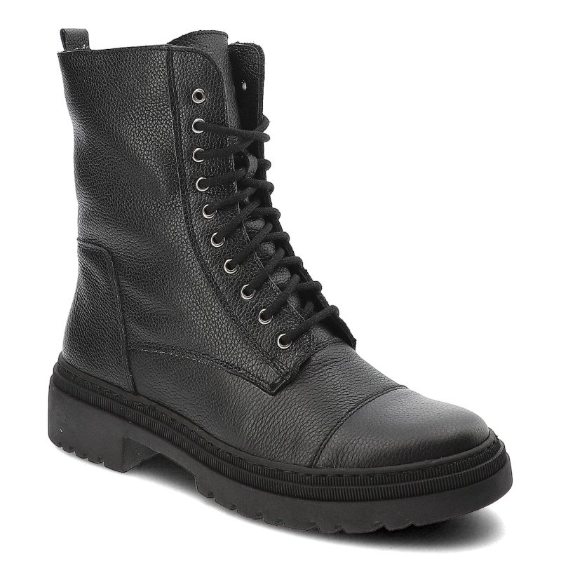 Czarne Botki Wasak Obuwie Damskie Ocieplane Wełną