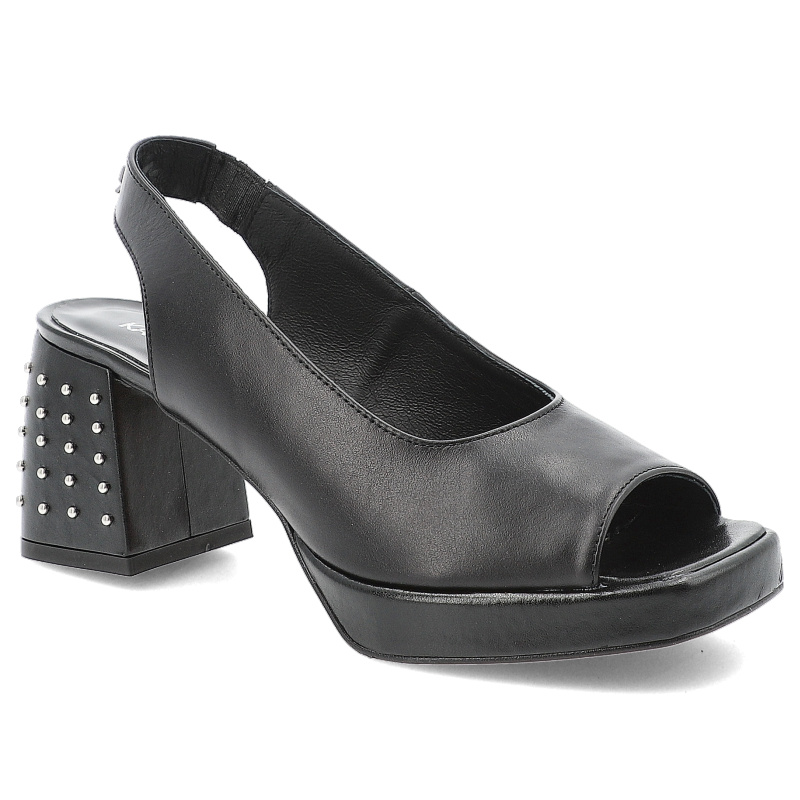 Czarne Sandały Karino Eleganckie Obuwie Damskie