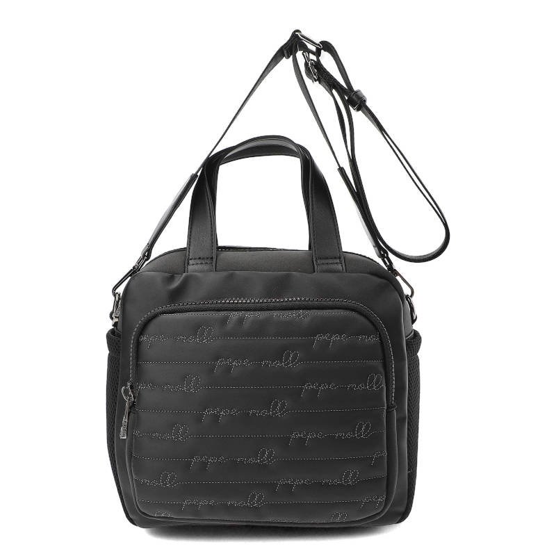 Czarna Torebka Damska Gustowny Kuferek Pepe Moll