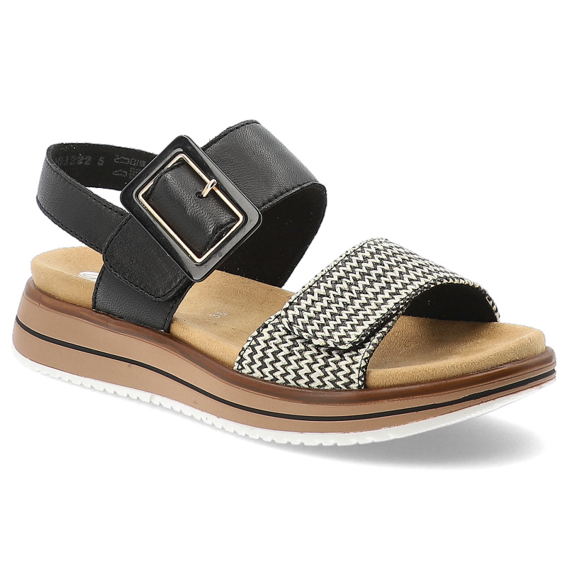 Czarne Sandały Remonte Eleganckie Obuwie Damskie