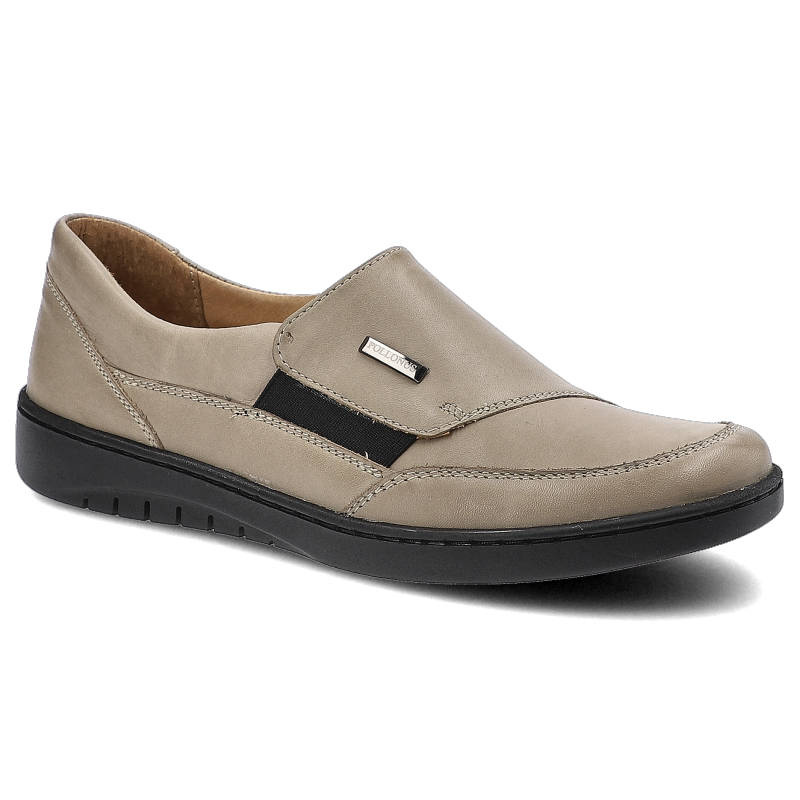 Półbuty damskie Pollonus, naturalna skóra licowa wsuwana konstrukcja z elastycznymi wstawkami miękka wkładka, cappuccino, 5-1239-007